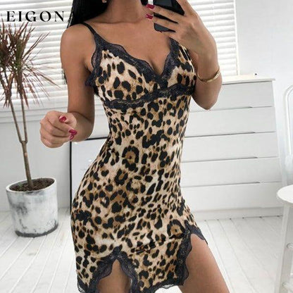 Leopard Print Sleepwear Lingerie __stock:100 lingerie refund_fee:800