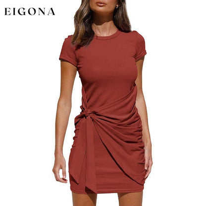 Women's Summer T Shirt Dress Brick __stock:200 casual dresses clothes dresses refund_fee:1200