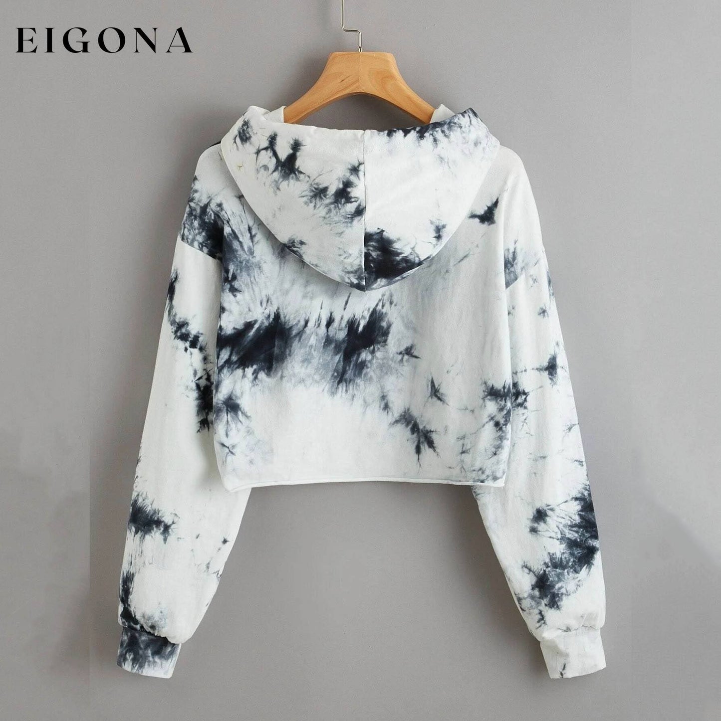 New York Graphic Tie-Dye Cropped Hoodie clothes refund_fee:1200 tops