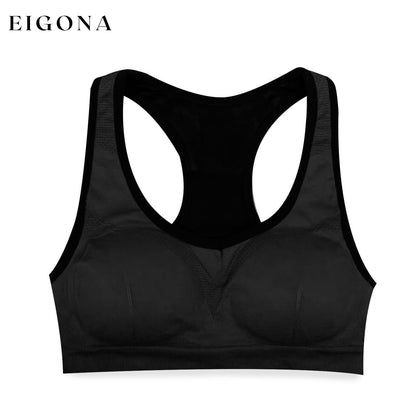 Racerback Seamless Sports Bra for Gym FItness and Yoga Black __stock:50 lingerie refund_fee:800 show-color-swatches