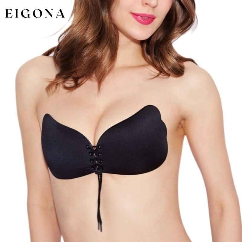 Reusable Butterfly Gel Push-Up Bra - Assorted Colors and Sizes B Black __stock:50 lingerie Low stock refund_fee:800