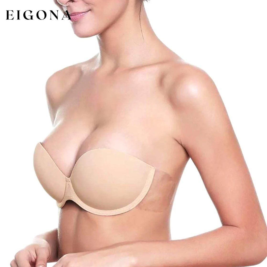 Self Adhesive Underwire Balconnette Backless Bra Nude __stock:250 lingerie refund_fee:800
