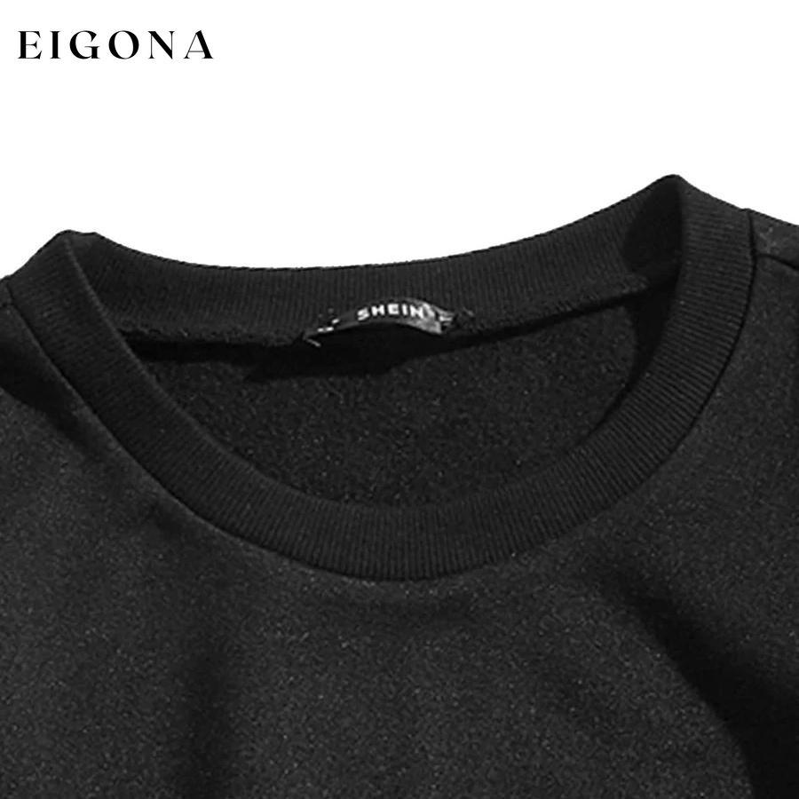 Slogan Graphic Thermal Lined Sweatshirt __stock:500 clothes refund_fee:800 tops