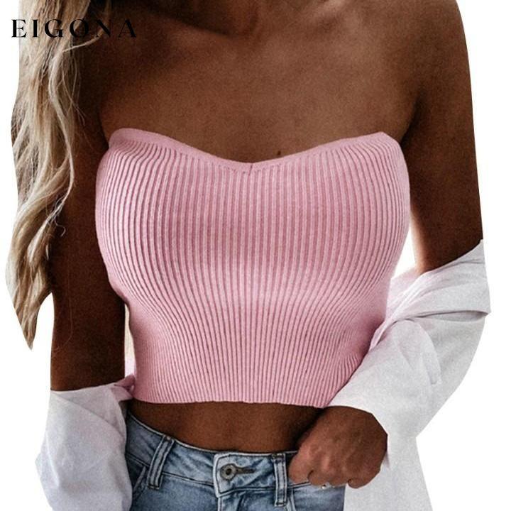 Solid Color Off Shoulder Sleeveless Cropped Top __stock:500 clothes refund_fee:800 tops