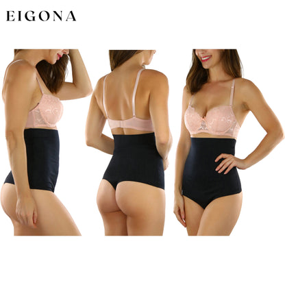Women's High Waisted Smooth and Silky Torso Control Thong Shapewear __stock:250 lingerie refund_fee:800