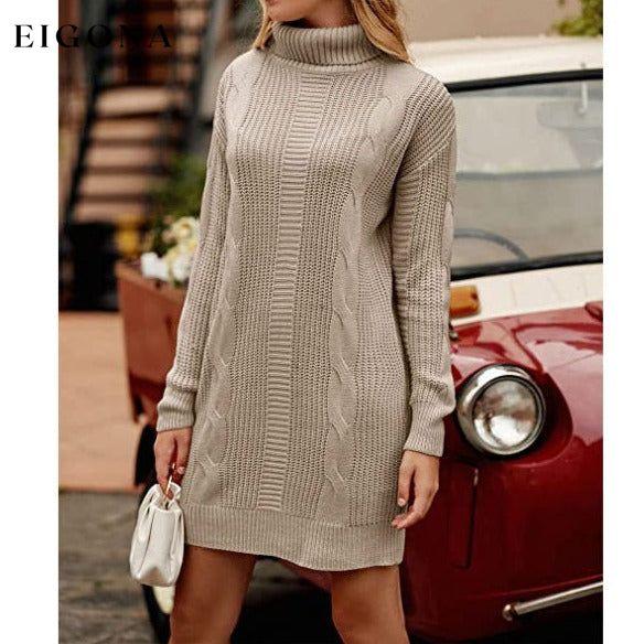 Turtleneck Pullover Sweaters Casual Long Sleeve Plain Winter Knit Sweater Dress __stock:50 casual dresses clothes dresses refund_fee:1200