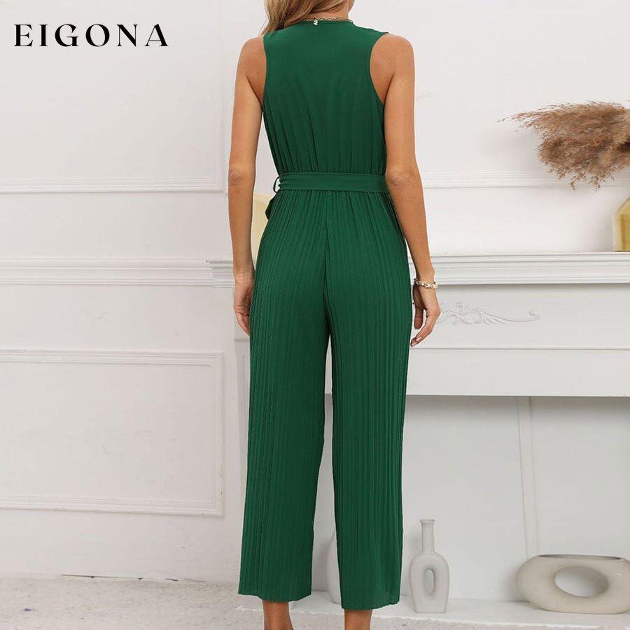 V-Neck Sleeveless Straight Summer Jumpsuit __stock:200 casual dresses clothes dresses refund_fee:1200