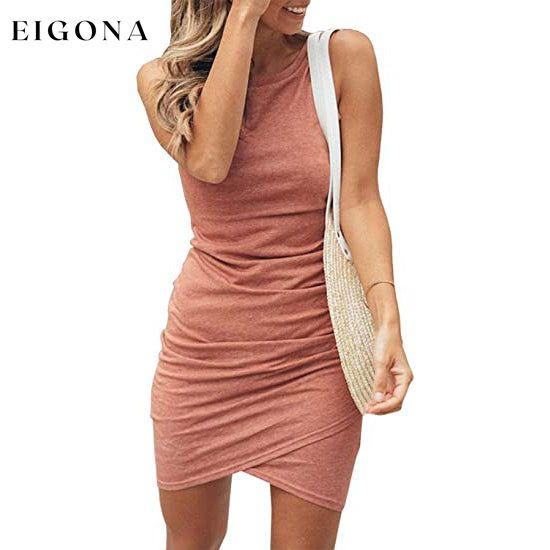 Women Casual Dress Crew Neck Summer Sleeveless Tank Shirt Short Mini Dress XL __stock:50 casual dresses clothes dresses refund_fee:1200