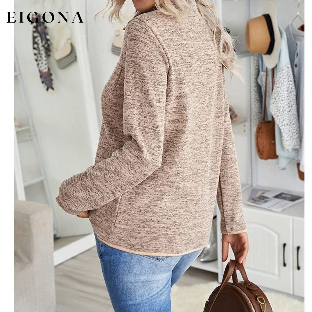 Women Casual Long Sleeve Stand Collar with Pockets __stock:100 clothes refund_fee:1200 tops