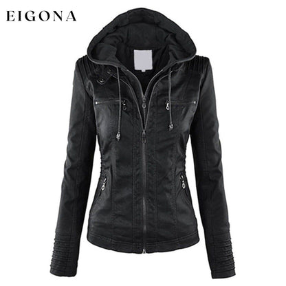 Women Fashion Autumn Winter Coat Jacket Black Jackets & Coats refund_fee:1200