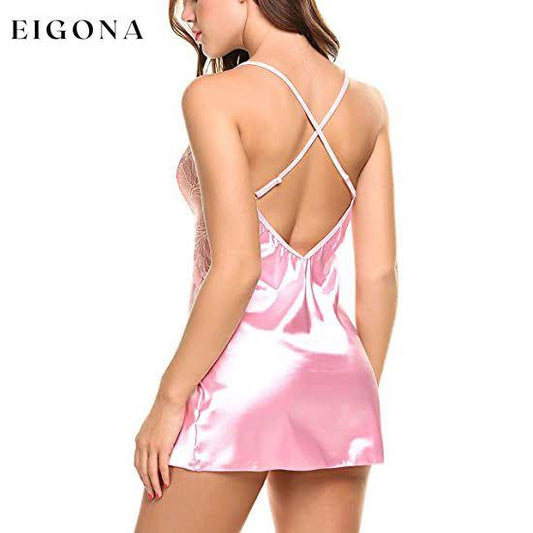 Women Lingerie V-Neck Satin Lace Sleepwear __stock:200 lingerie refund_fee:1200