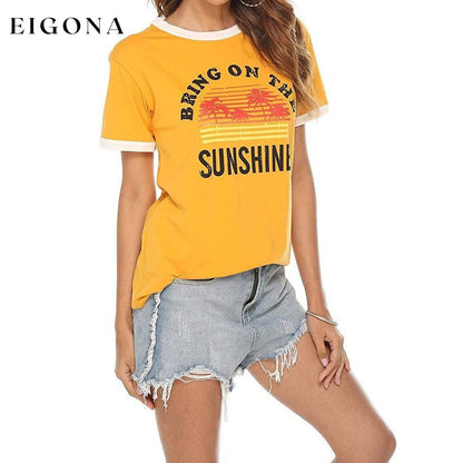 Women Sunshine Graphic Long Sleeves Tees Blouses __stock:200 clothes refund_fee:800 tops