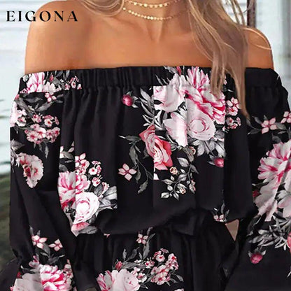 Women's 3/4 Length Sleeve Floral Ruffle Summer Spring Off Shoulder Dress __stock:200 casual dresses clothes dresses refund_fee:1200