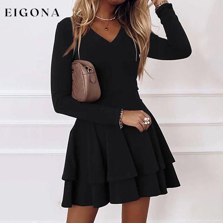 Women's A Line Dress Short Mini Dress Black __stock:200 casual dresses clothes dresses refund_fee:1200 show-color-swatches