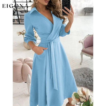 Women's A Line Dress Sky Blue __stock:200 casual dresses clothes dresses refund_fee:1200