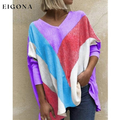 Women's Autumn And Winter Long-Sleeved Tops Purple __stock:100 clothes refund_fee:800 tops