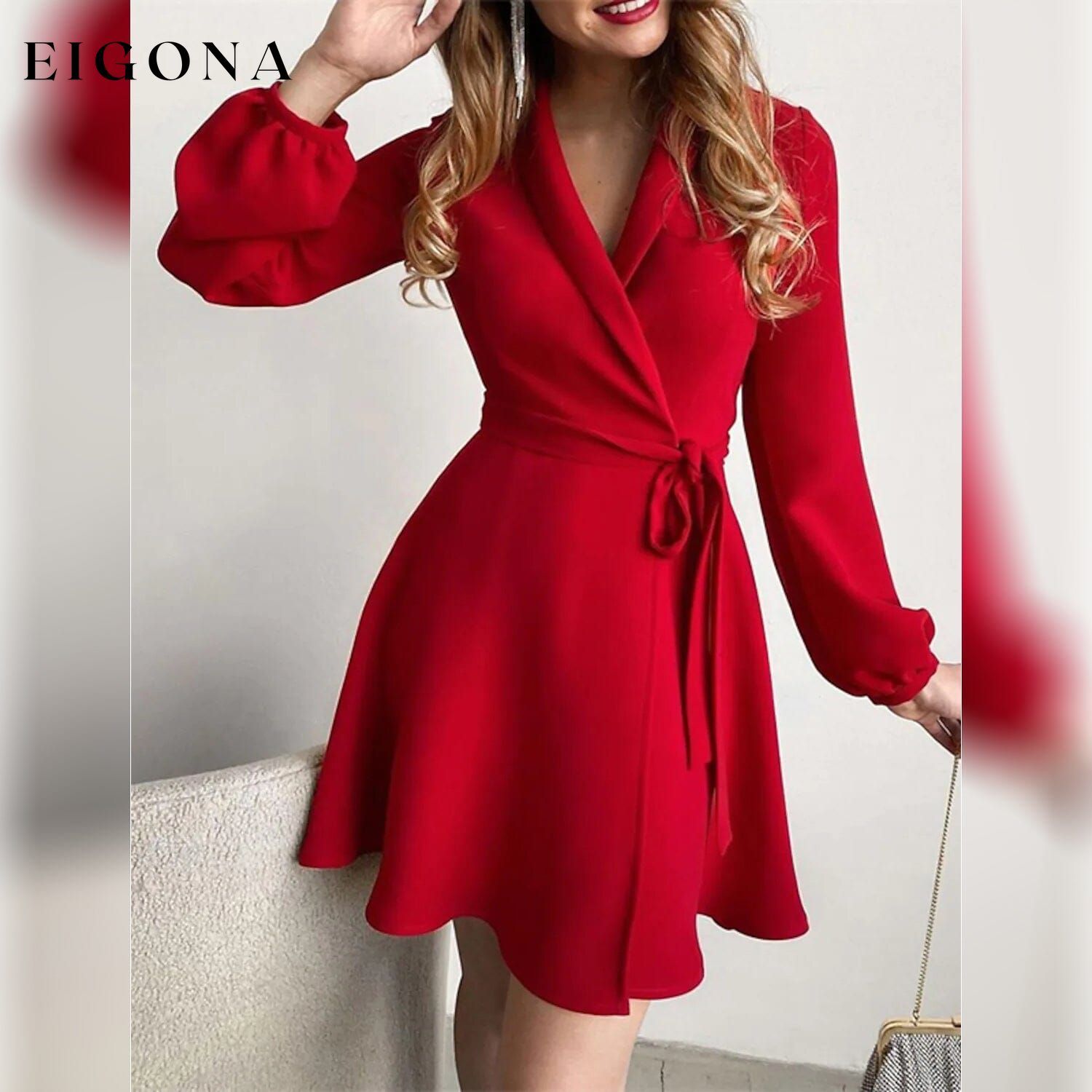 Women's Blazer A Line Modern Dress Red __stock:200 casual dresses clothes dresses refund_fee:1200