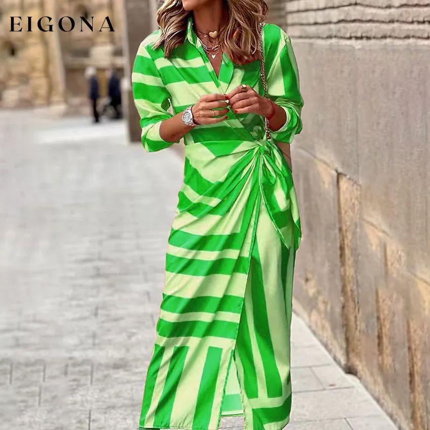 Women's Casual Boho Long Shirt Dress Green __stock:200 casual dresses clothes dresses refund_fee:1200