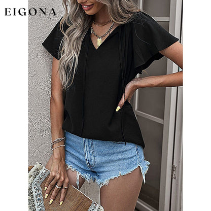 Women's Casual Boho V Neck Tops Drawstring T Shirt __stock:200 clothes refund_fee:1200 tops