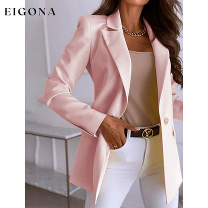 Women's Casual Long Sleeve Blazer Pink __stock:200 Jackets & Coats refund_fee:1200