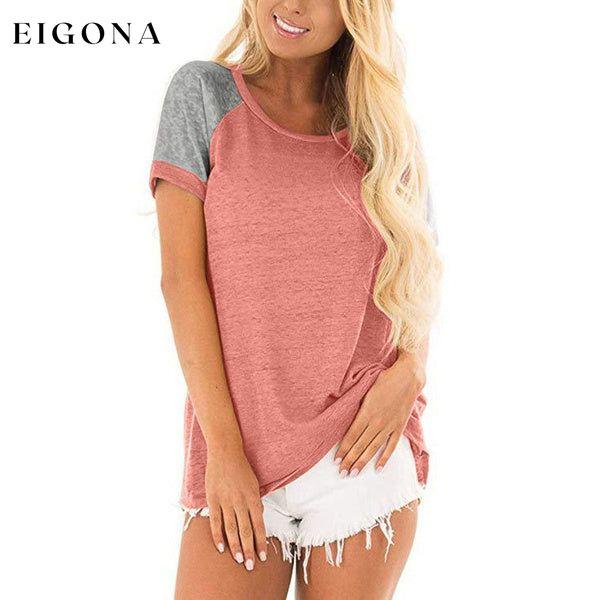 Women's Casual Short Sleeve T-Shirts Pink __stock:200 clothes refund_fee:1200 tops