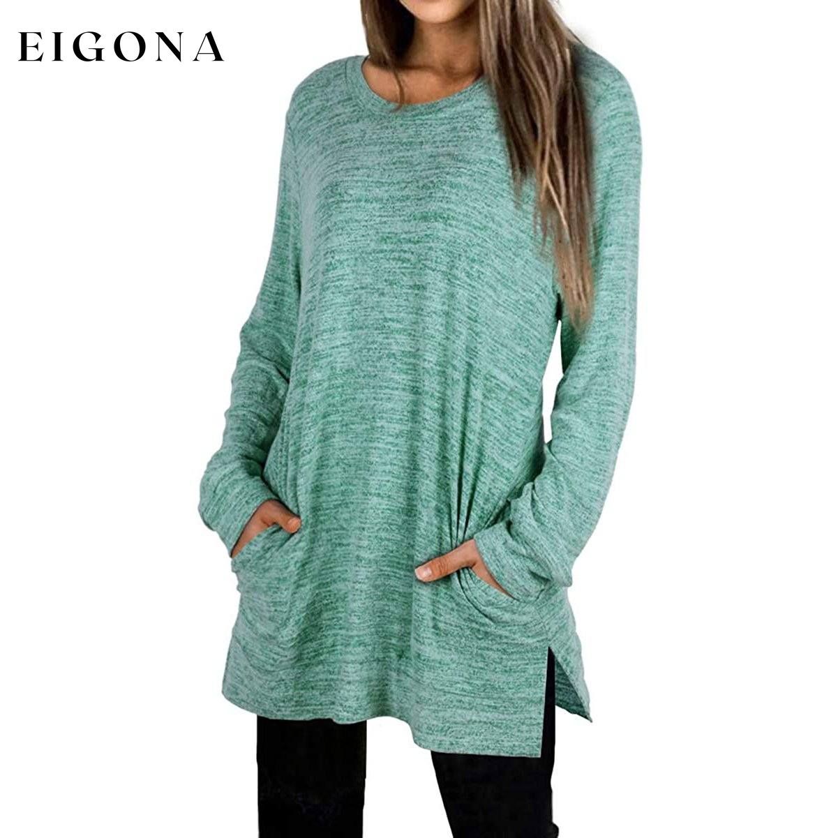 Women's Casual Sweatshirts Long Sleeve Oversized Shirt Green __stock:50 clothes refund_fee:1200 tops