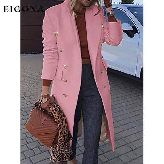 Women's Coat Regular Fit Warm Casual Jacket Long Sleeve Solid Color Pink __stock:200 Jackets & Coats refund_fee:1800
