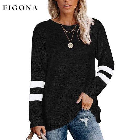 Women's Crewneck Sweatshirts Long Sleeve Sweaters Tunic Tops Black clothes refund_fee:1200 tops