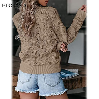 Women's Deep V Neck Long Sleeve Crochet Tops __stock:200 clothes refund_fee:1200 tops