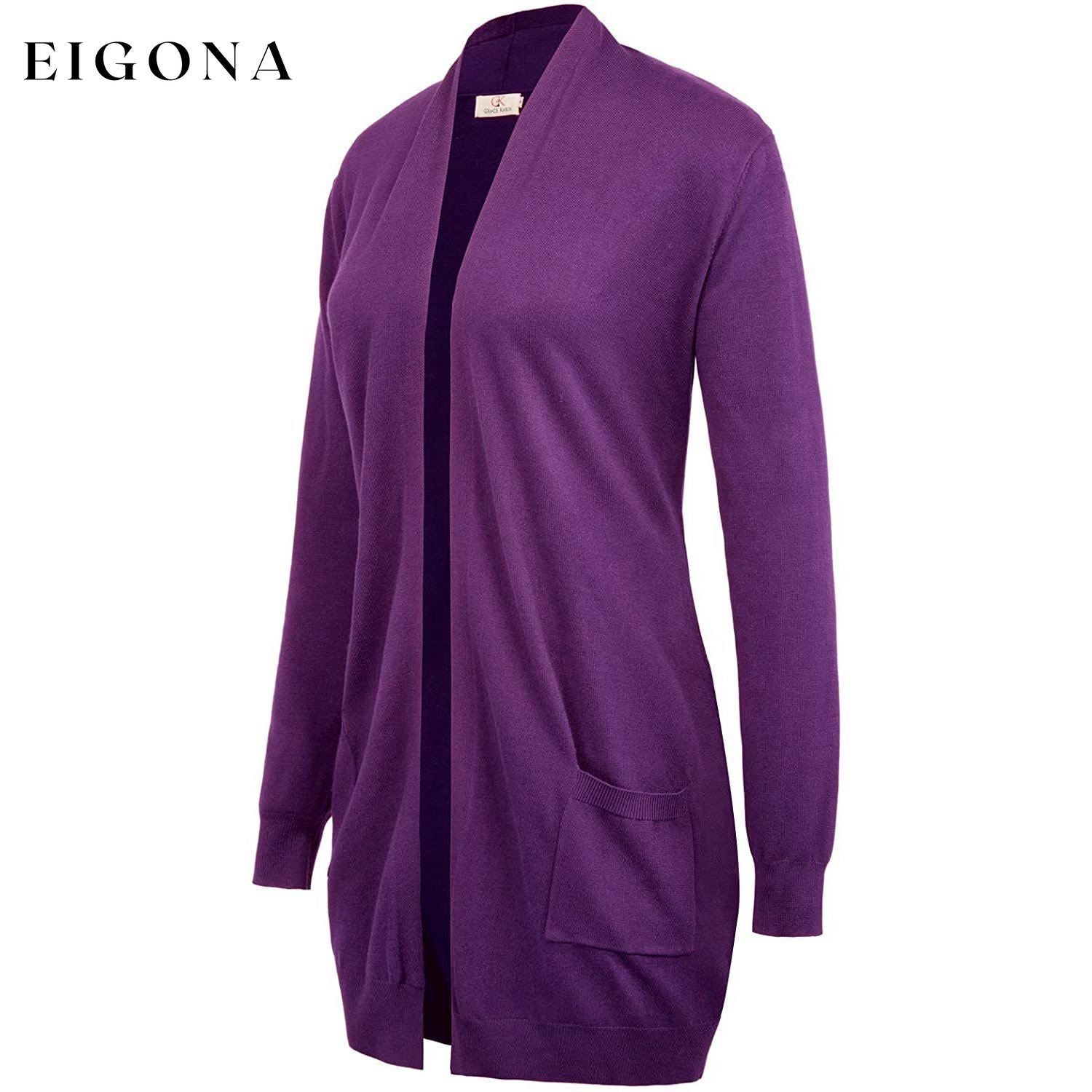 Women's Essential Solid Open Front Long Knited Cardigan Sweater __stock:500 Jackets & Coats refund_fee:1200