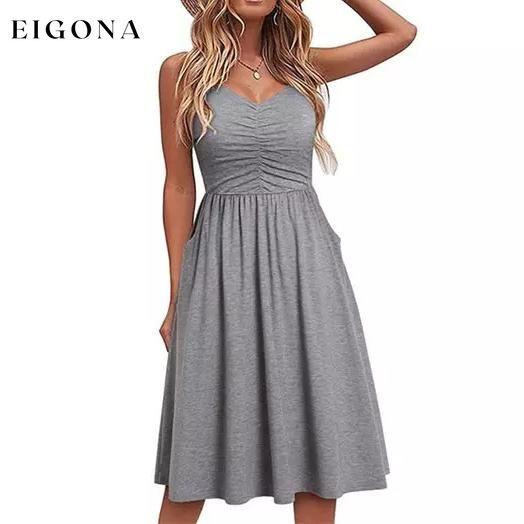 Women’s Fit and Flare Cinch Dress Gray __stock:50 casual dresses clothes dresses refund_fee:1200