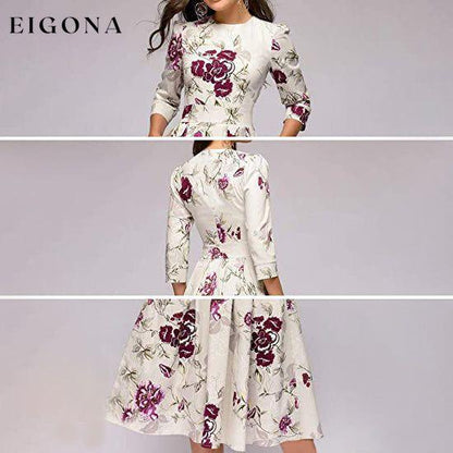 Women's Floral Vintage Dress __stock:200 casual dresses clothes dresses refund_fee:1200