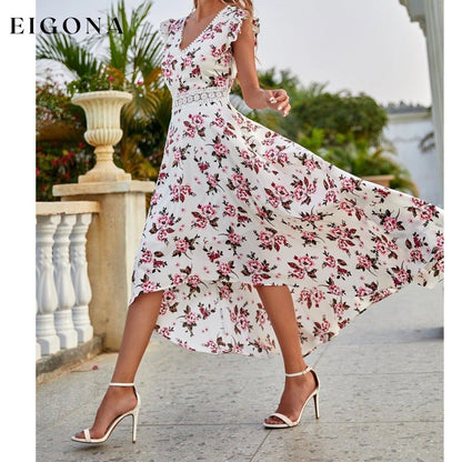 Women's Full Body Floral Print High Low Hem A-Line Dress __stock:200 casual dresses clothes dresses refund_fee:1200