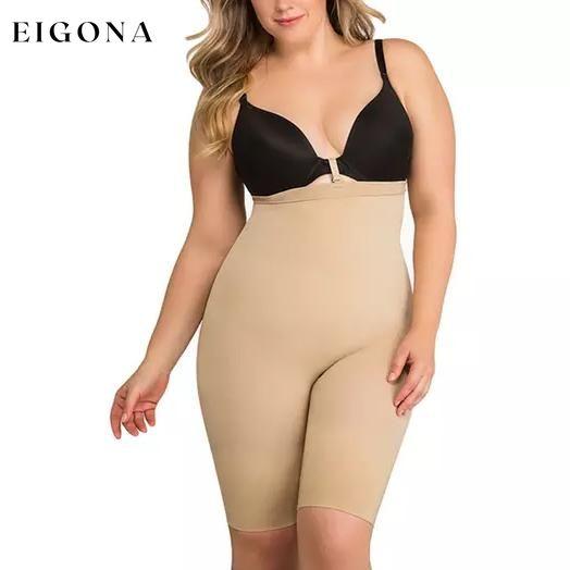 Women's High Mid-Thigh Body Shaper With Instant Bra Fasteners Beige __stock:500 lingerie refund_fee:1200