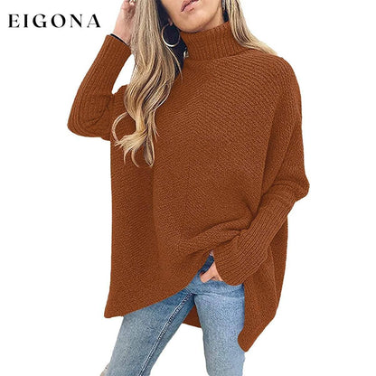 Women's High Neck Long Sweater __stock:500 clothes refund_fee:1200 tops