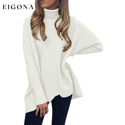 Women's High Neck Long Sweater __stock:500 clothes refund_fee:1200 tops