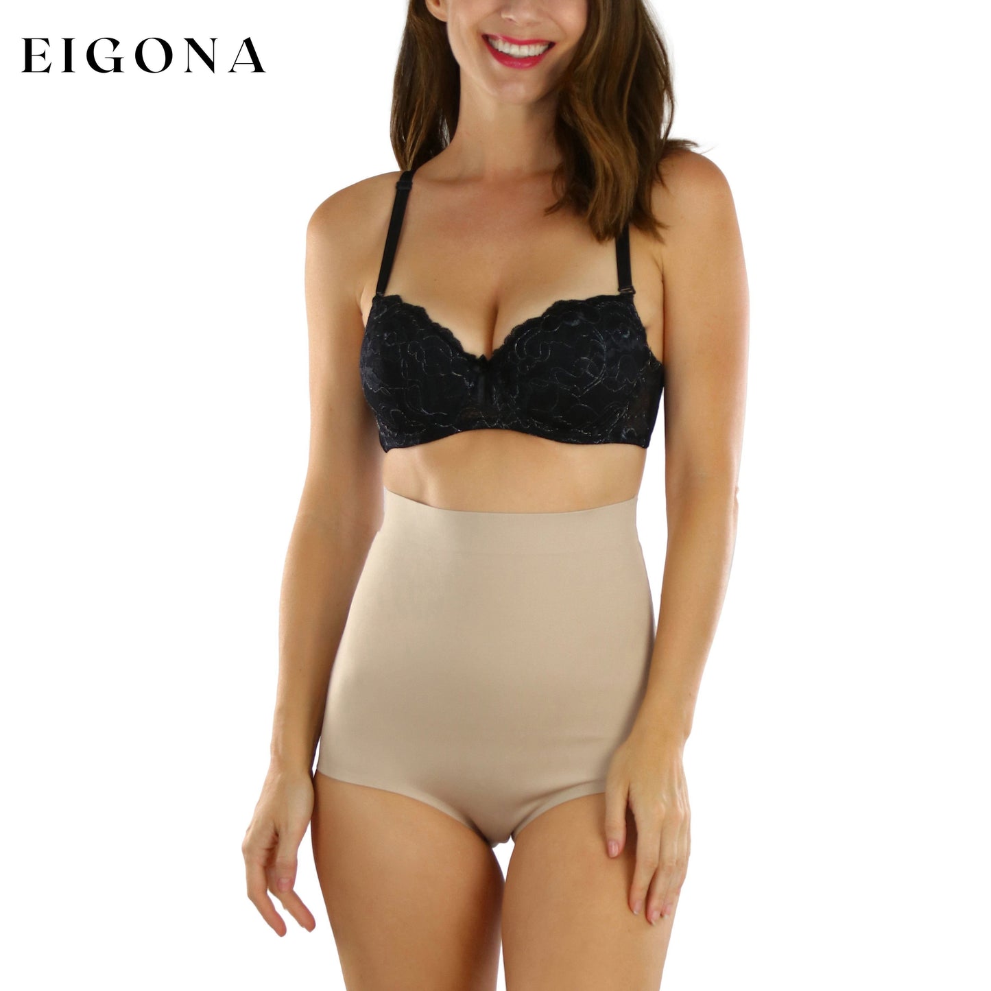 Women's High Waisted Smooth and Silky Torso Control Bikini Shapewear Nude __stock:250 lingerie refund_fee:800