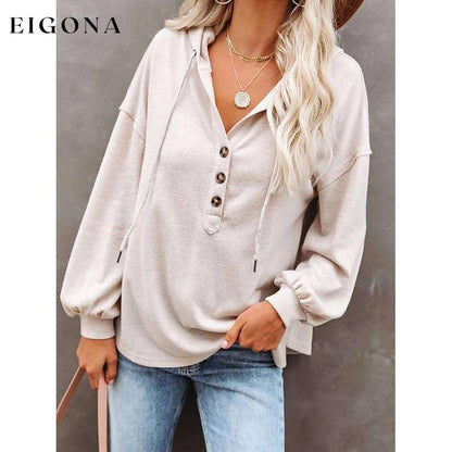 Women's Hoodie Sweatshirt Solid Color White __stock:50 clothes refund_fee:800 tops