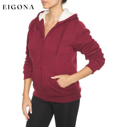 Women's Inner and Outer Sherpa Hoodie Sweatshirt Jacket __stock:300 Jackets & Coats refund_fee:1200