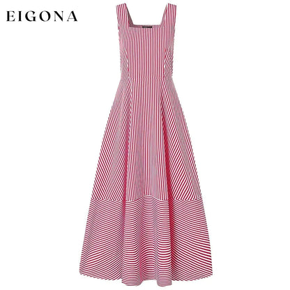 Women's Long A Line Striped Maxi Dress __stock:200 casual dresses clothes dresses refund_fee:1200