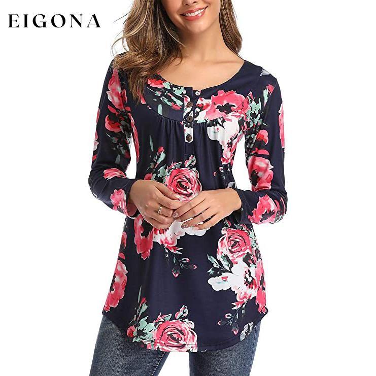 Women's Long Sleeve Flare Tunic Tops Navy __stock:500 clothes refund_fee:800 tops