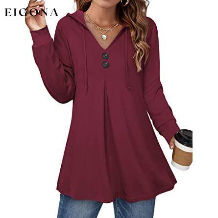 Women's Long Sleeve Hooded Tunic Tops __stock:200 clothes refund_fee:1200 tops