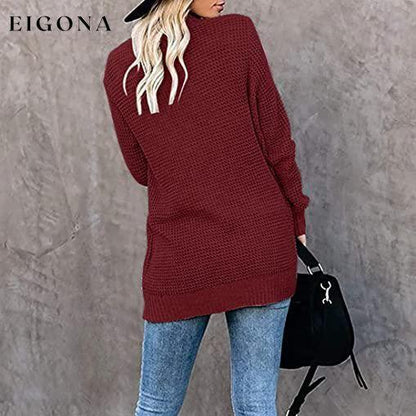 Women's Long Sleeve Knit Cardigan Sweater __stock:500 Jackets & Coats refund_fee:1200