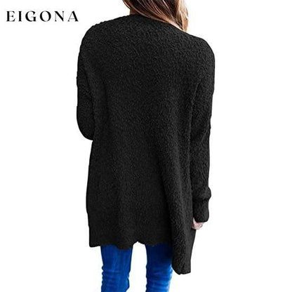 Women's Long Sleeve Soft Chunky Knit Sweater Coat __stock:500 Jackets & Coats refund_fee:1200