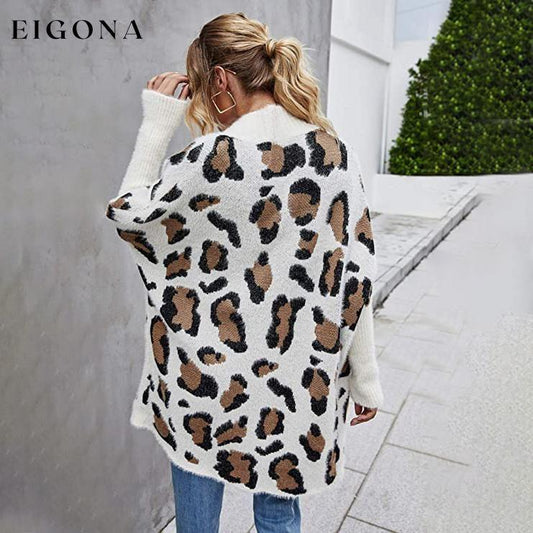 Women's Long Sleeves Leopard Print Knitting Cardigan __stock:500 Jackets & Coats refund_fee:1200