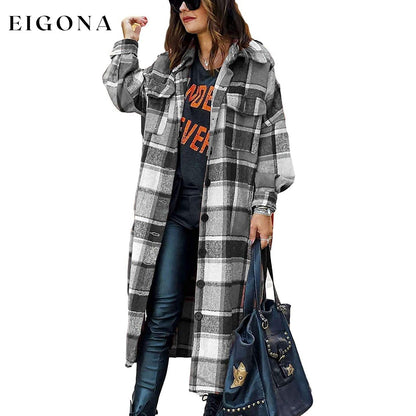 Womens Lounge Lapel Button Up Long Sleeve Gray __stock:200 Jackets & Coats refund_fee:1800