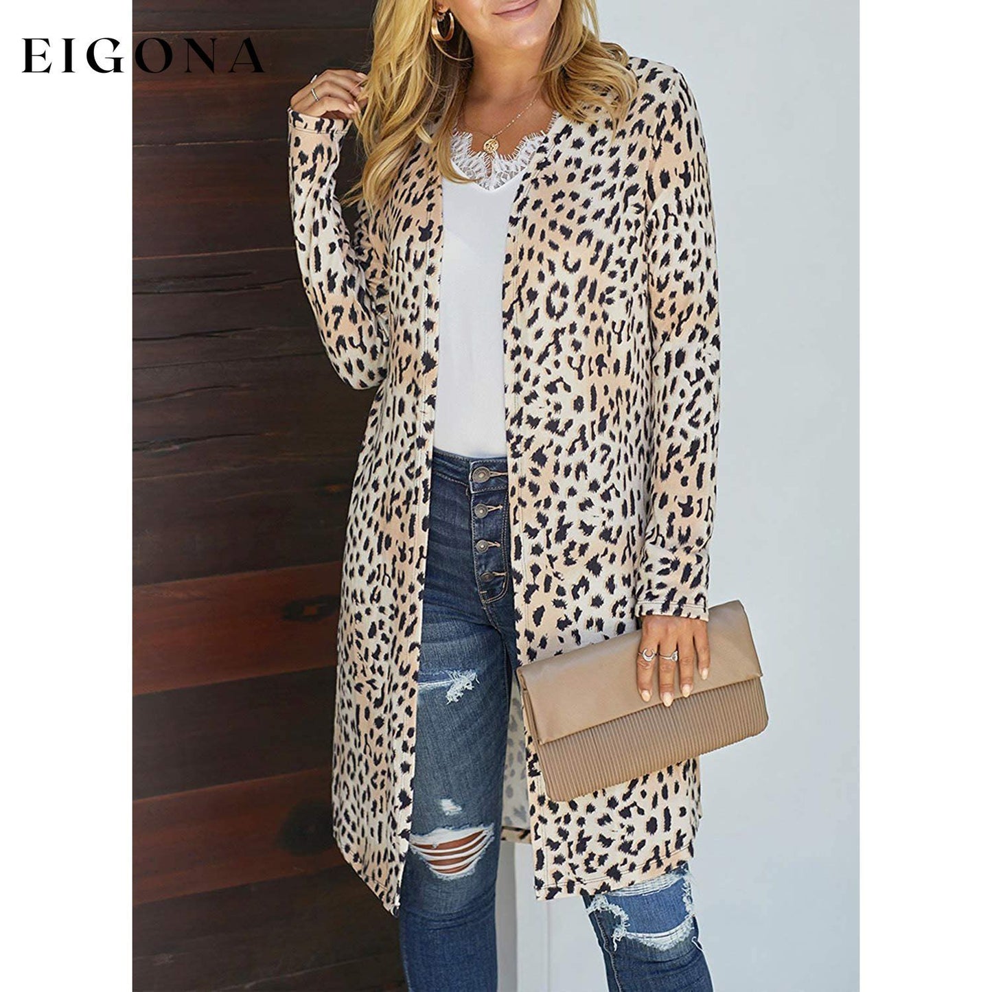 Women's Open Front Printed Cardigans Sweaters Thin Coats Jackets Outerwear __stock:50 Jackets & Coats refund_fee:1200