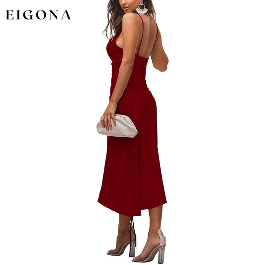 Women's Satin Spaghetti Strap Dress __stock:200 casual dresses clothes dresses refund_fee:1200