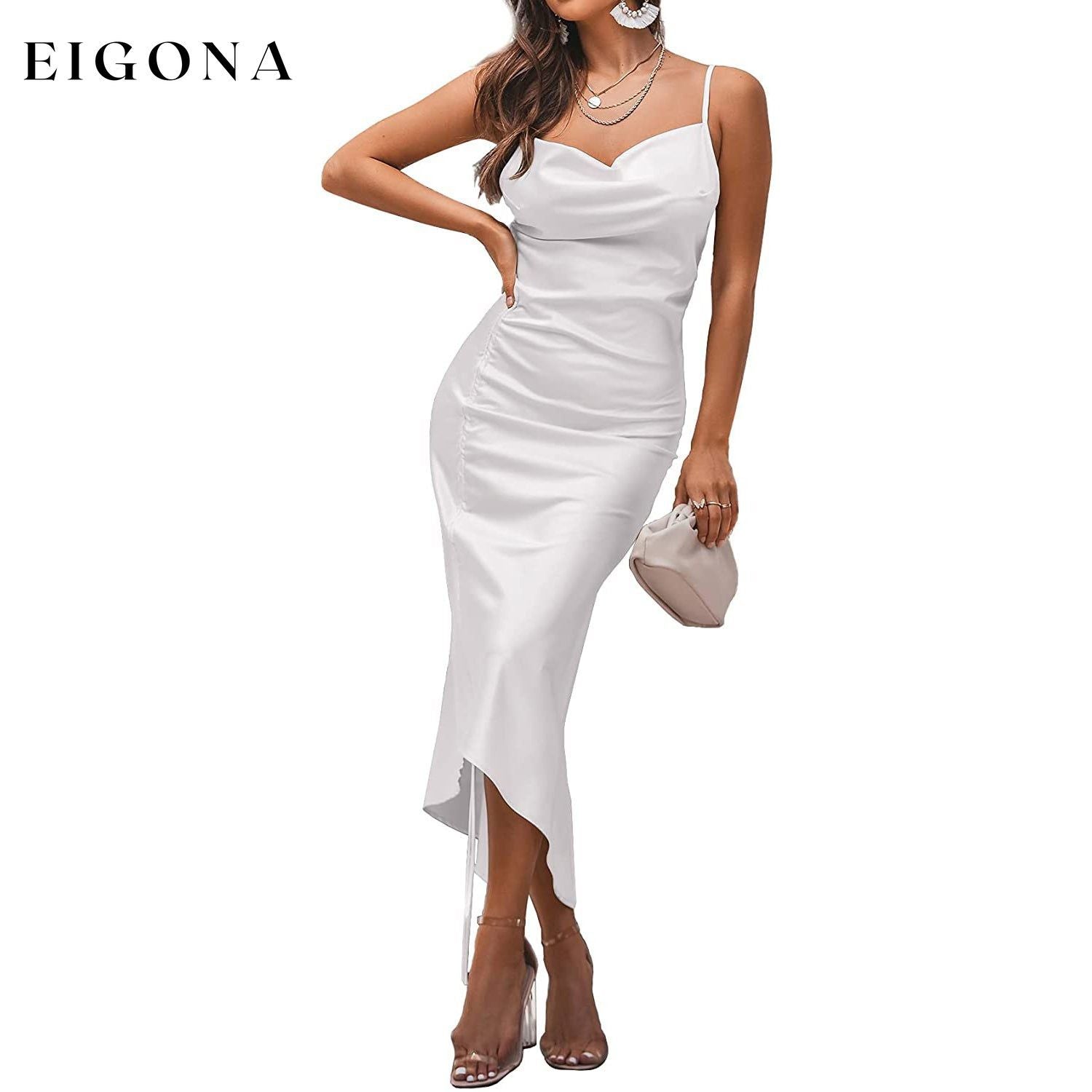 Women's Satin Spaghetti Strap Dress __stock:200 casual dresses clothes dresses refund_fee:1200