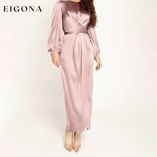 Women's Satin Swing Maxi Dress Pink __stock:200 casual dresses clothes dresses refund_fee:1200